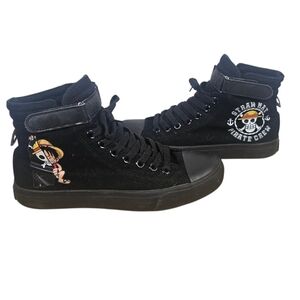 Men’s Size 9 FEIYAO One Piece Straw Hat Pirate Crew Black High Top Sneakers